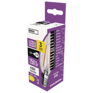 Žiarovka Led Filament sviečka E14 1.8W 250lm neutrálna biela