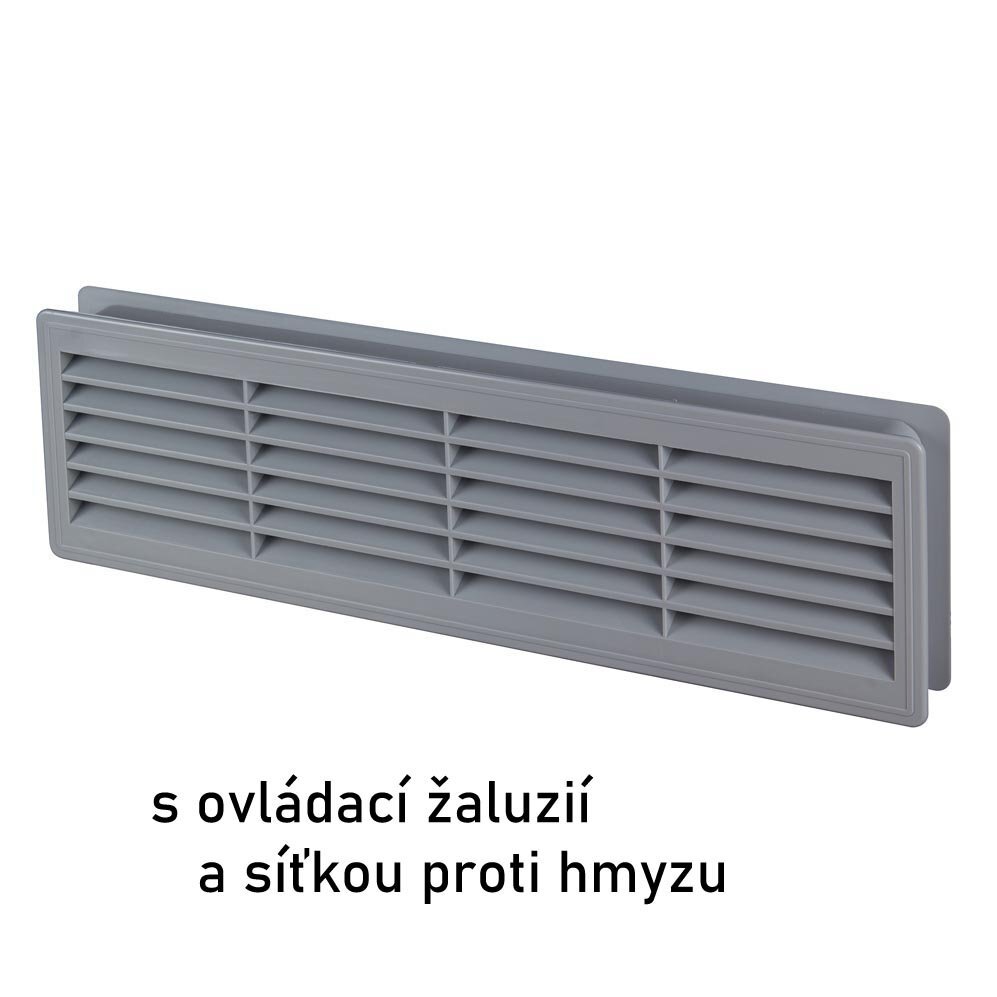 Mriežka vetracia 335x132mm so sieťkou proti hmyzu