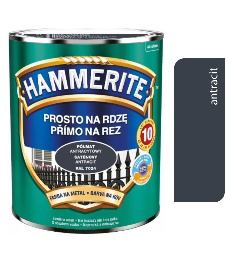 Ham priamo na hrdzu saténový antracitový 0