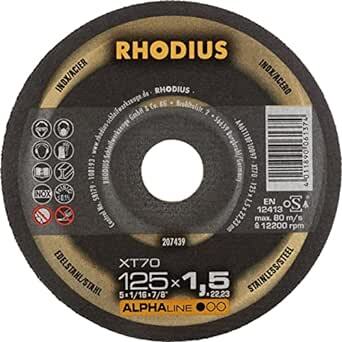 Kotúč rezný Rhodius Alpha XT70 125x1.5x22.23mm