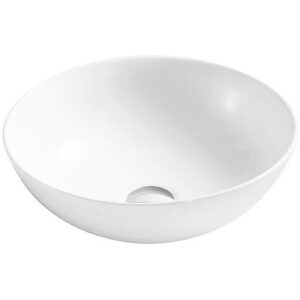 Umývadlo Floran na dosku priemer40cm bez otv. bez prepadu biela lesk