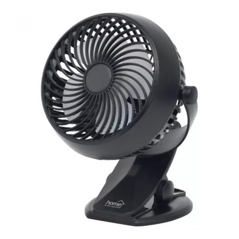 Ventilátor akumulátorový štipcový 10cm čierny