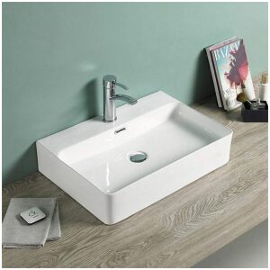 Umývadlo Forli 03 na stenu/dosku 50.5x42.5x12.5cm s otv. a prepadom biele lesk