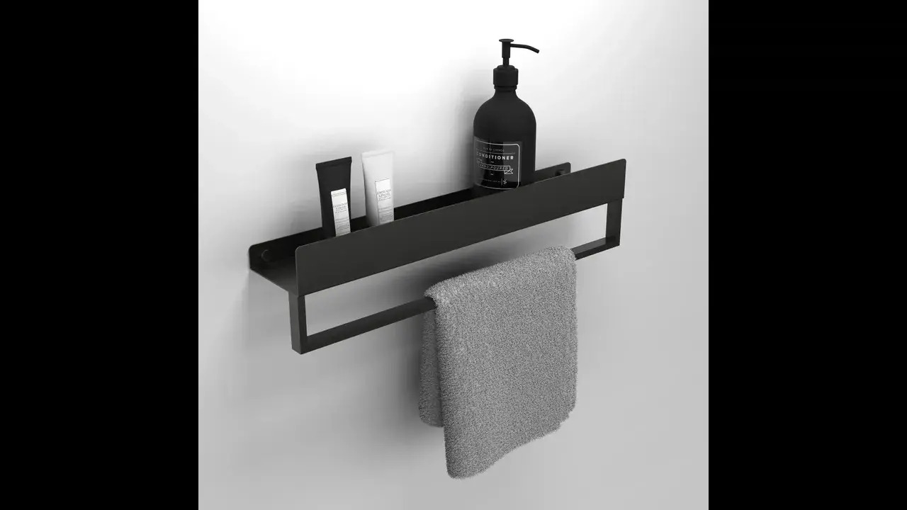 Polica kúpeľňová SF01 45cm čierna matná