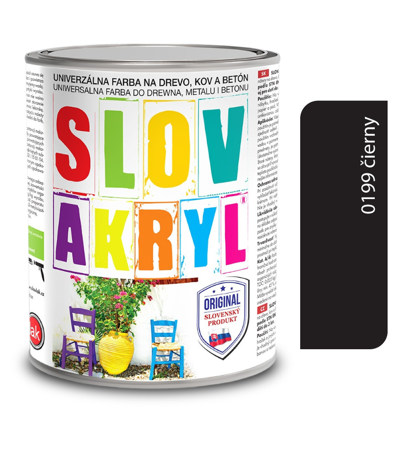 Slovakryl 0199 - čierny 2