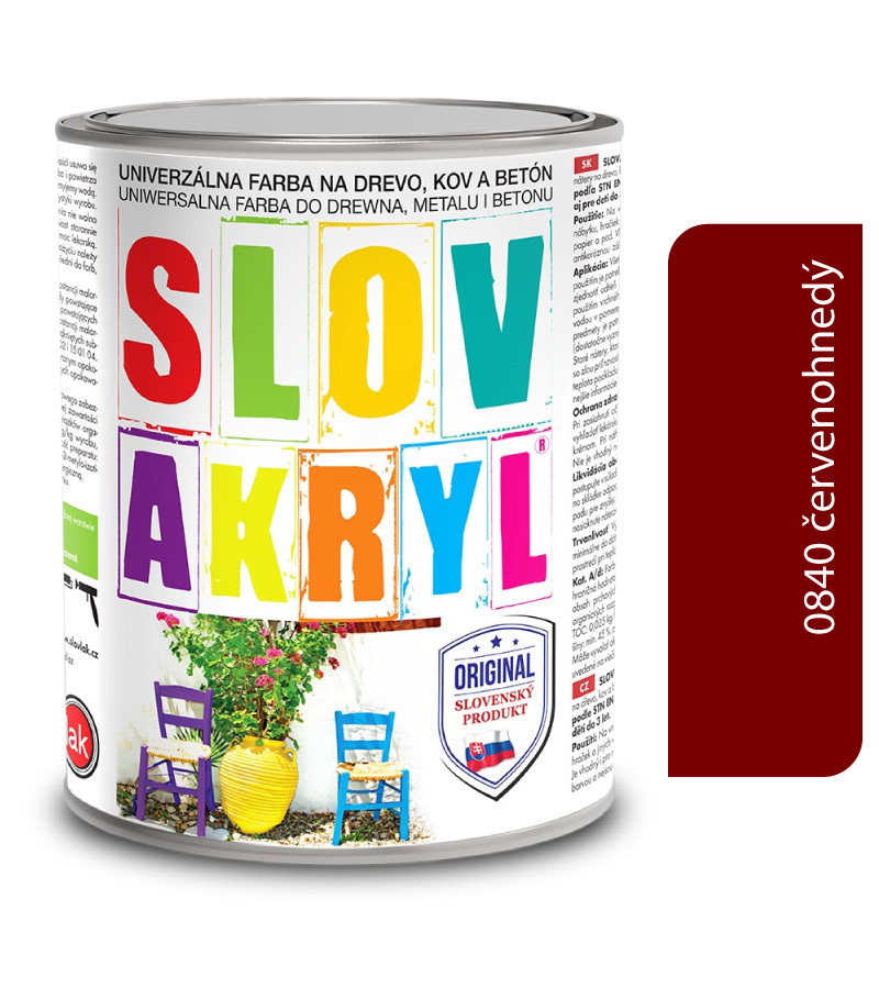 Slovakryl 0840 - červenohnedý 2