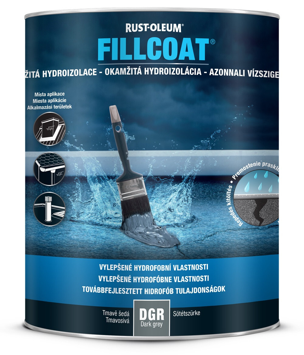 Rust-Oleum Fillcoat Dark Grey 1l - okamžitá hydroizolácia