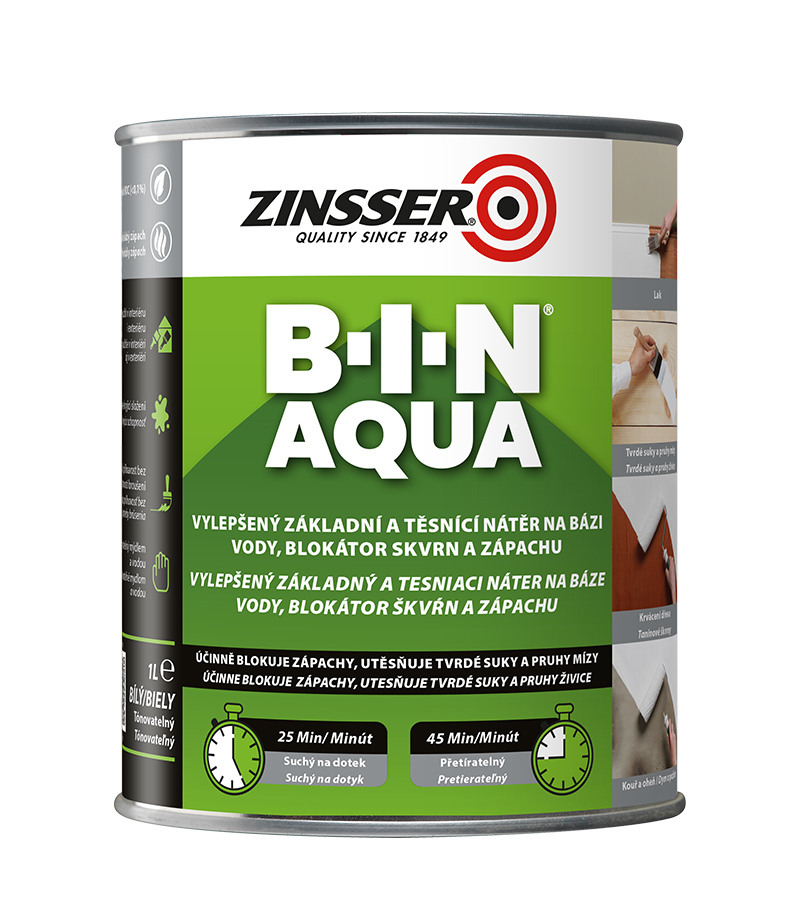 Zinsser BIN Aqua 1l - blokátor škvŕn a zápachu
