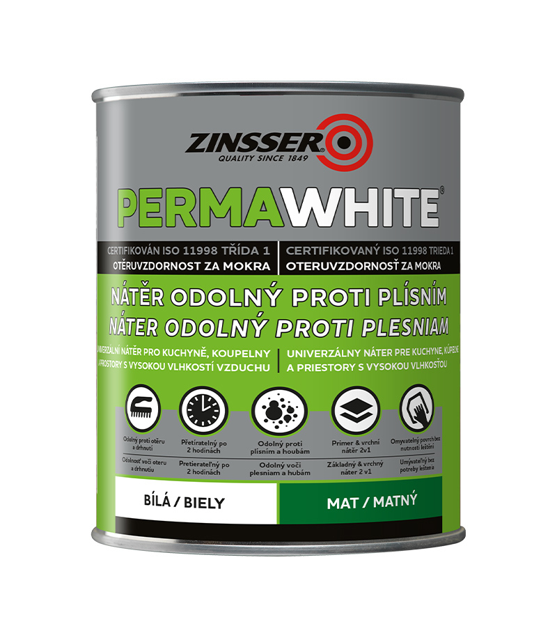Zinsser PermaWhite Matt 1L - náter proti plesniam