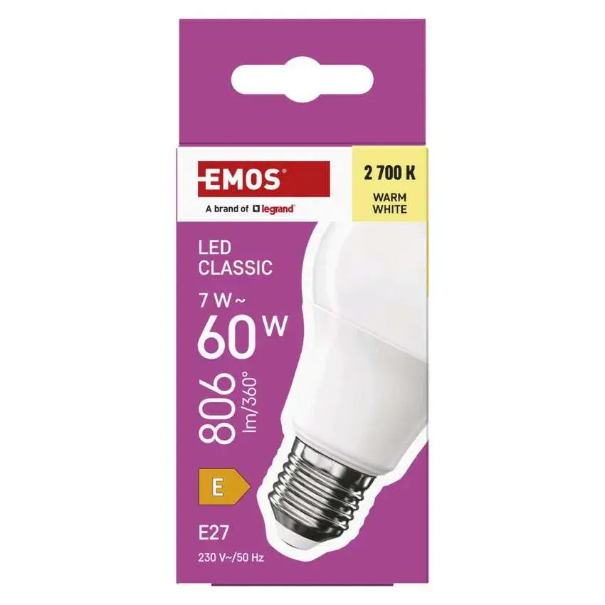 LED žiarovka Emos Classic A60  E27 7 W (60 W) 806 lm  teplá biela