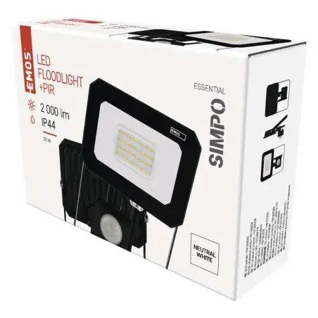 Reflektor Led Simpo čierna 20W 2000lm s pohyblivým čidlom neutrálna biela