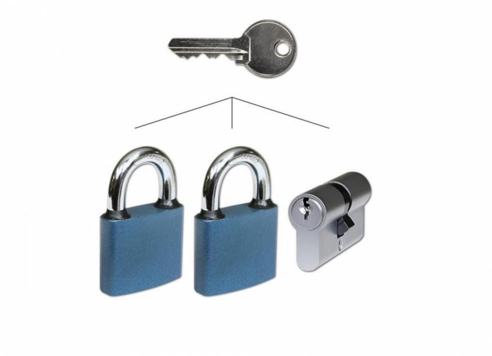 Sada 1x zámok 52mm + 2x vložka EuroOval 30+35 SU 6 kľúčov