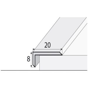 Profil schodový samolepiaci striebro A46 0.9m
