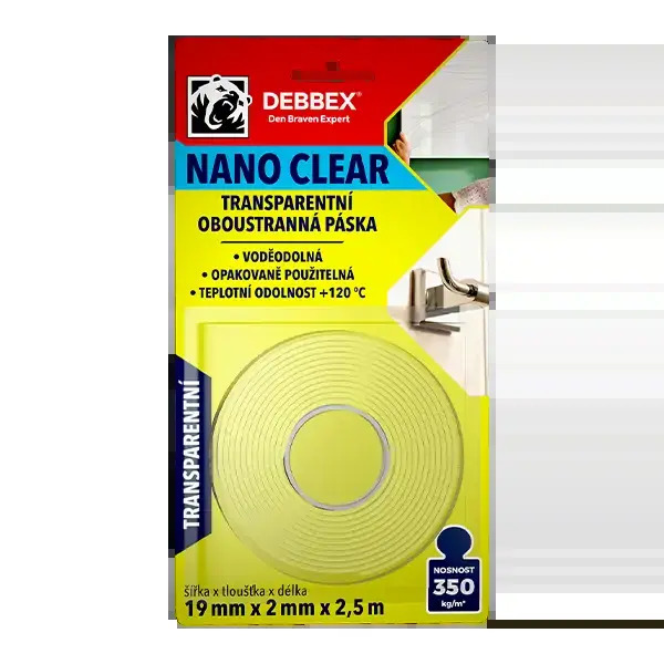 Debbex obojstranná páska Nano Clear 19mmx2.5m transparent