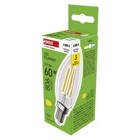 LED žiarovka Filament sviečka / E14 / 5