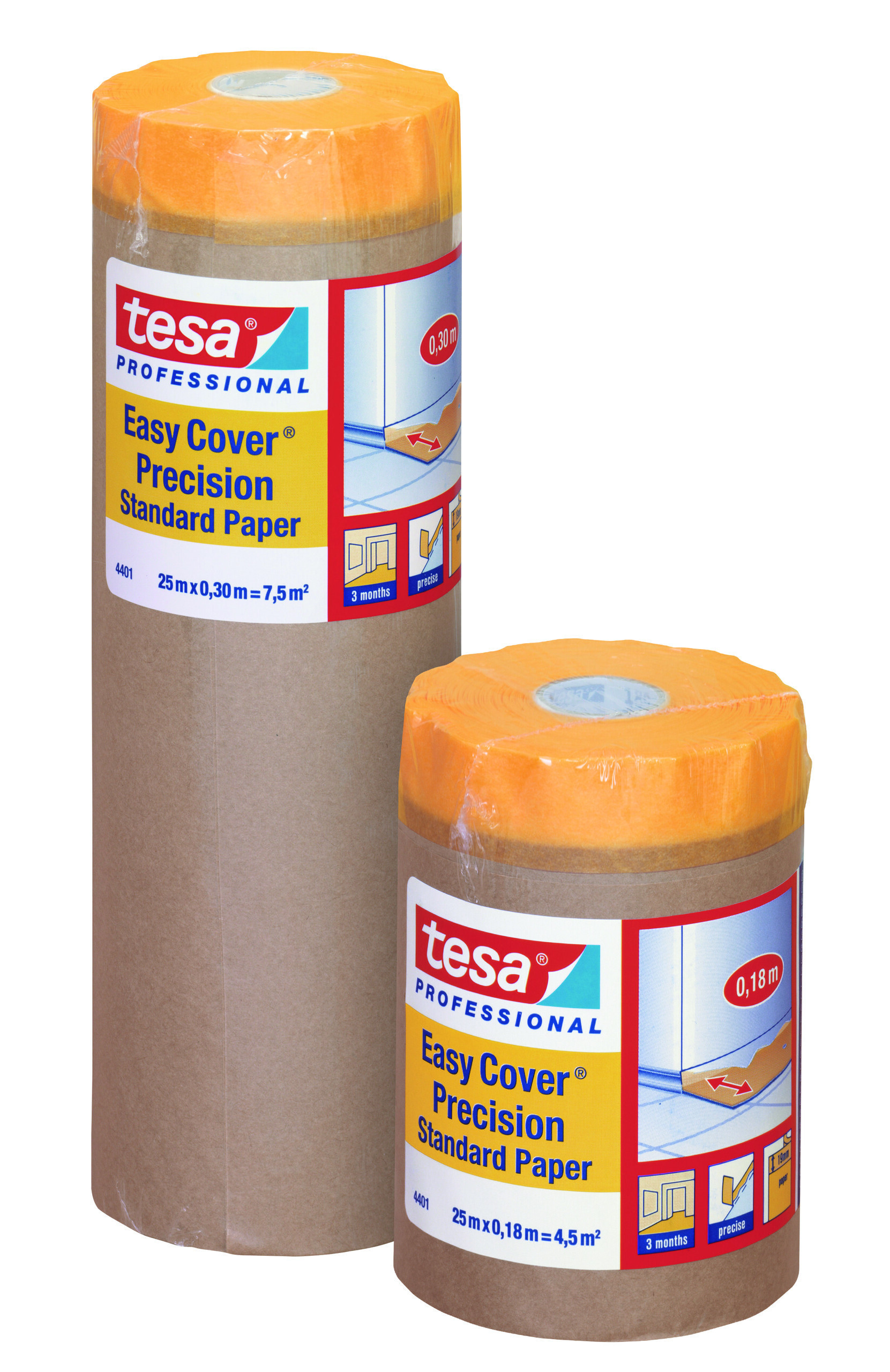 Tesa Easy Cover 4401 zakryvací papier s páskou 25mx180mm Tesa Easy Cover 4401 zakryvací papier s páskou 25mx180mm