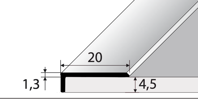 Profil schodový C33 Inox samolepiaci 2.7m