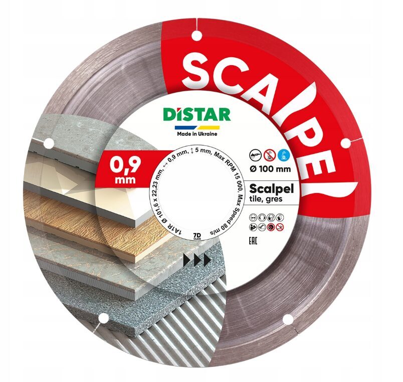 Kotúč diamantový rezací 100mmx22.23 Distar Scalpel 0.9mm