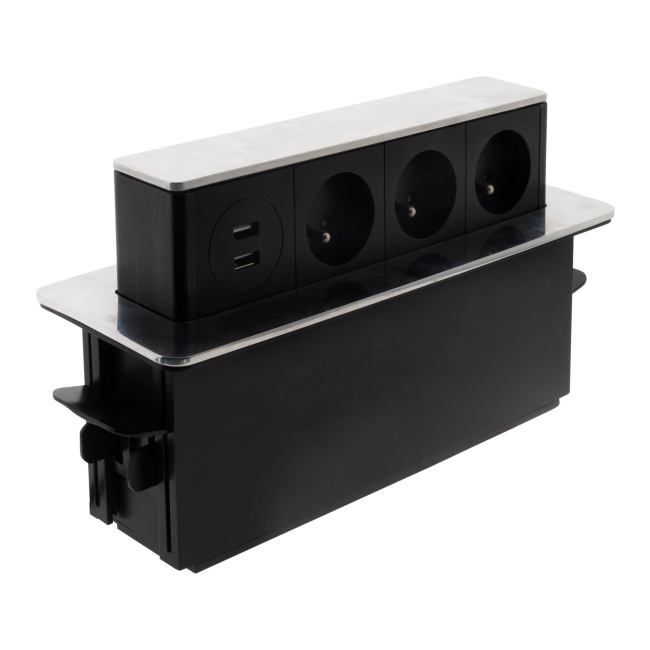 Zásuvka výsuvná OTIO Desk 760206-CZ 3x230V/16A USB 2x5V/2