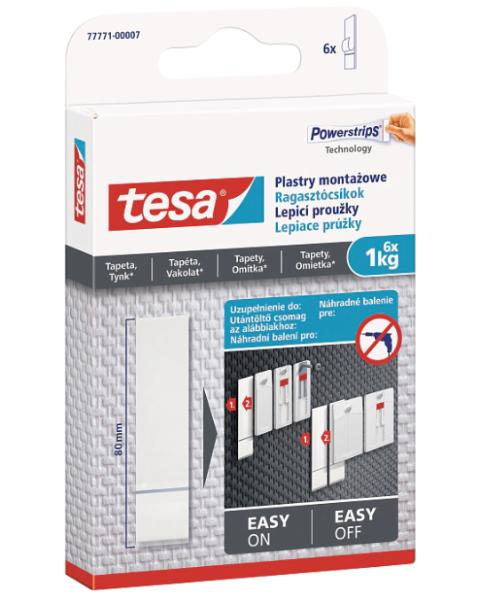 tesa® Lepiace prúžky na tapety a omietku 1kg náhrada