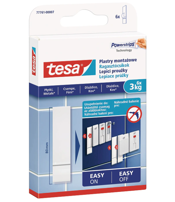 tesa® Lepiace prúžky na dlaždice a kov 3kg náhrada