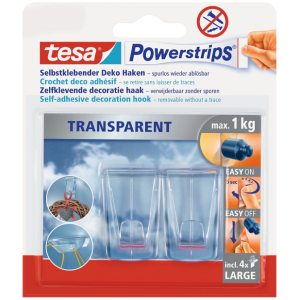 tesa® Powerstrips Priesvitné