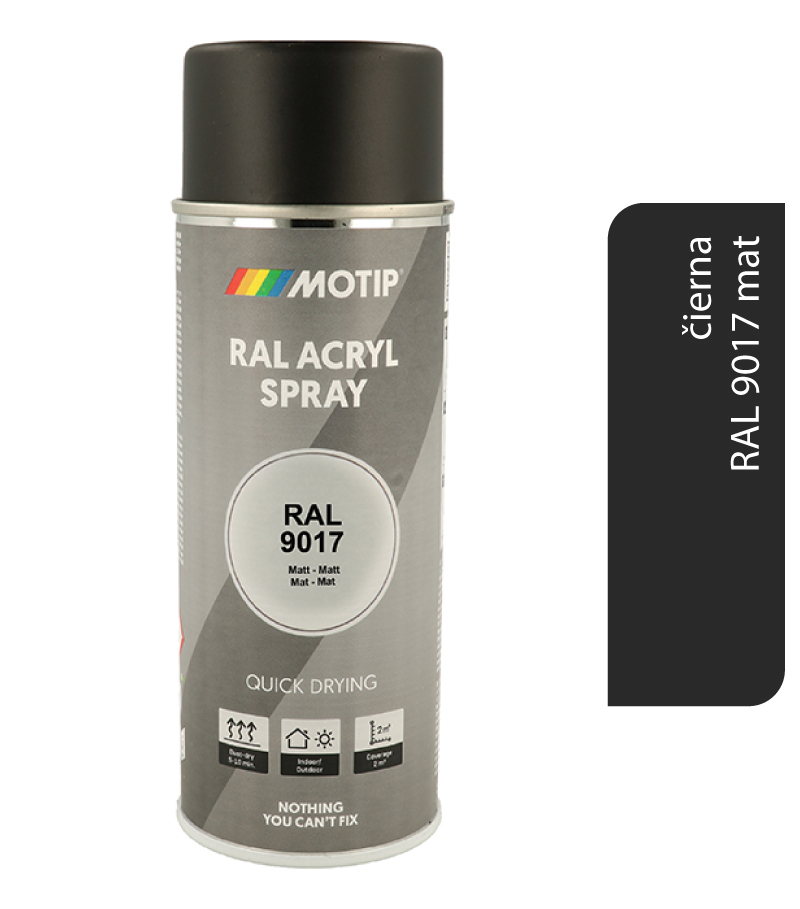 Motip Acryl RAL9017 mat 400ml