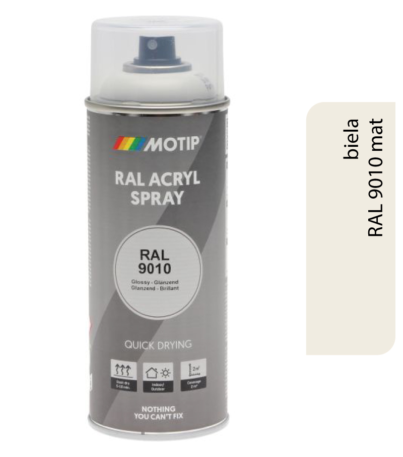 Motip Acryl RAL9010 mat 400ml