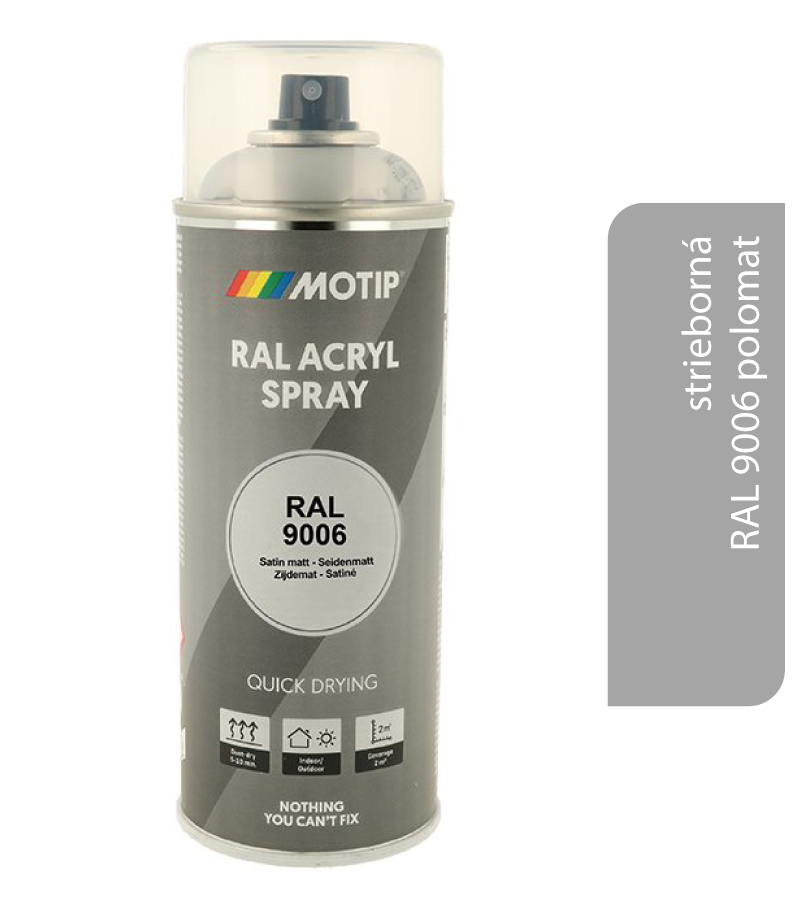 Motip Acryl RAL9006 polomat 400ml