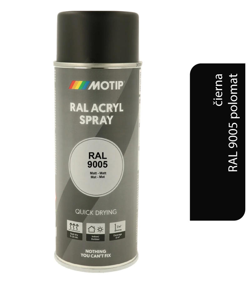 Motip Acryl RAL9005 polomat 400ml