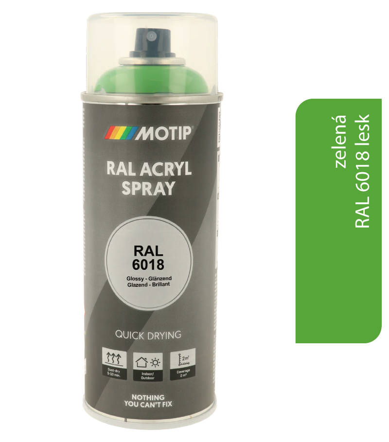 Motip Acryl RAL6018 lesk 400ml Motip Acryl RAL6018 lesk 400ml