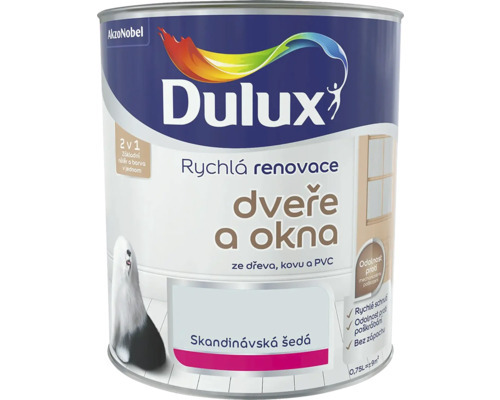 Dulux Rýchla renovácia dvere a okná škandinávska šedá 0.75L Dulux Rýchla renovácia dvere a okná škandinávska šedá 0.75L