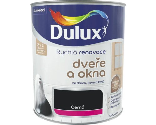 Dulux Rýchla renovácia dvere a okná čierna 0.75L Dulux Rýchla renovácia dvere a okná čierna 0.75L
