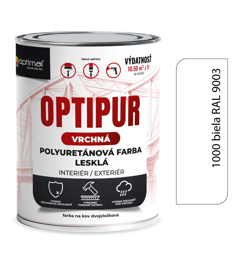 Optimal U2081 OPTIPUR Vrchná polyuretánová farba lesklá 1000 0