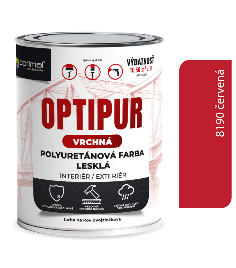 Optimal U2081 OPTIPUR Vrchná polyuretánová farba lesklá 8190 0 Optimal U2081 OPTIPUR Vrchná polyuretánová farba lesklá 8190 0