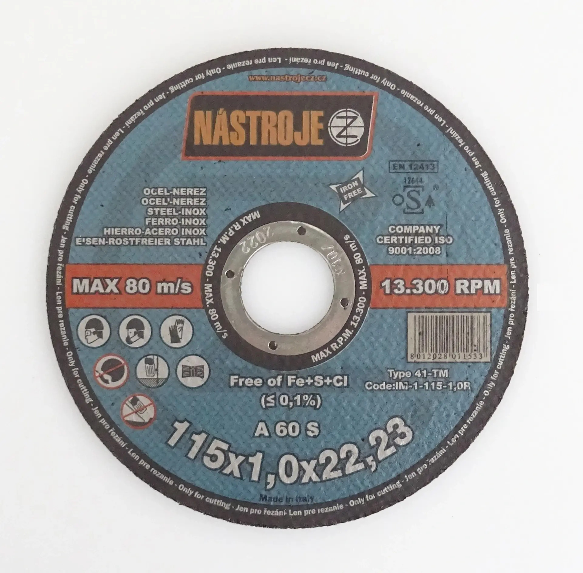 Kotúč rezný 115x1.0x22 na oceľ a nerez