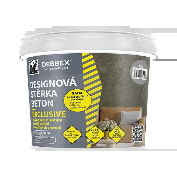 Designová stierka Beton Exclusive šedá 5kg sada