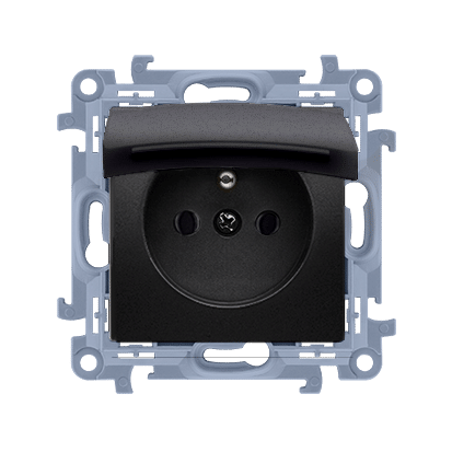 Jednoduchá zásuvka s krytím IP44 - tesnenie - klapka vo farbe krytu