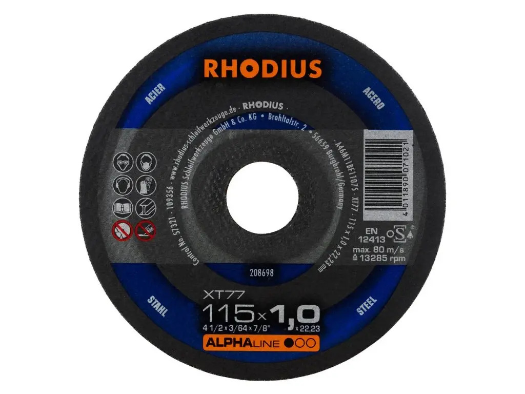 Kotúč rezný Rhodius Alpha XT85 oceľ/nerez 125x1x22.23mm