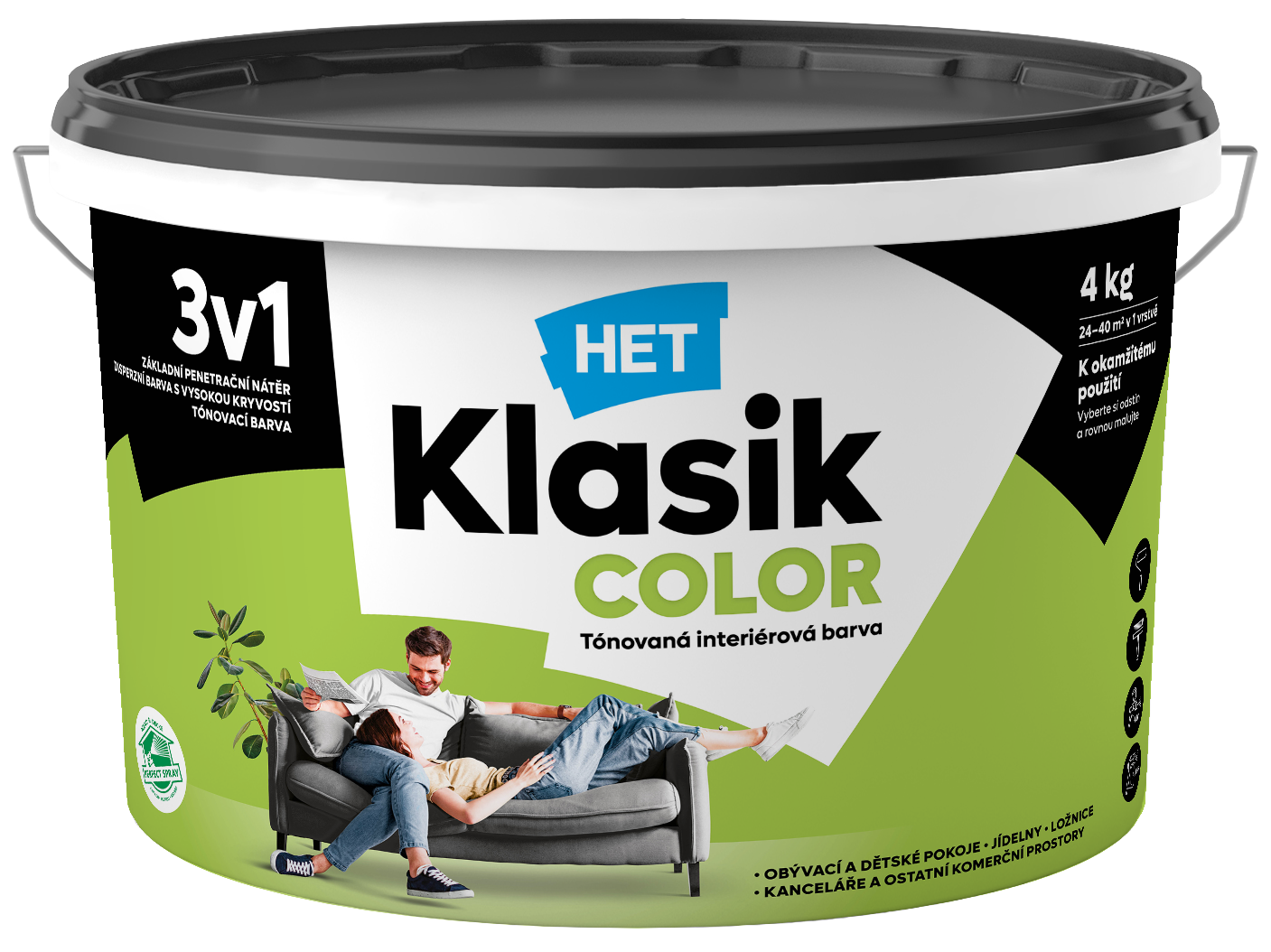Het Klasik Color 0597 svetlozelený 4kg