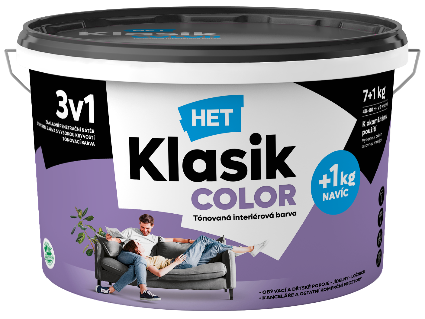 Het Klasik Color 0347 fialový 7+1kg