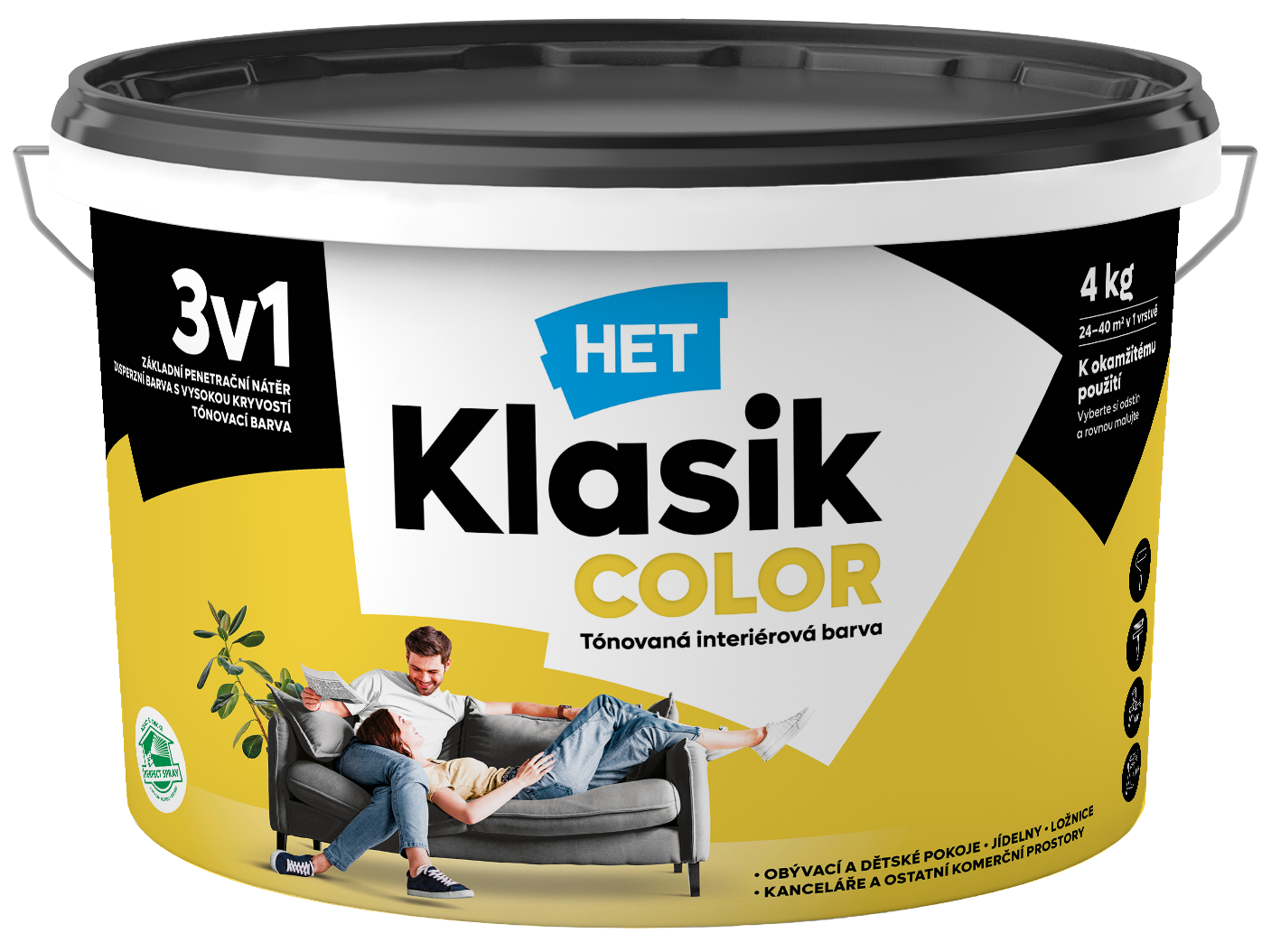 Het Klasik Color 0618 žltý sýty 4kg
