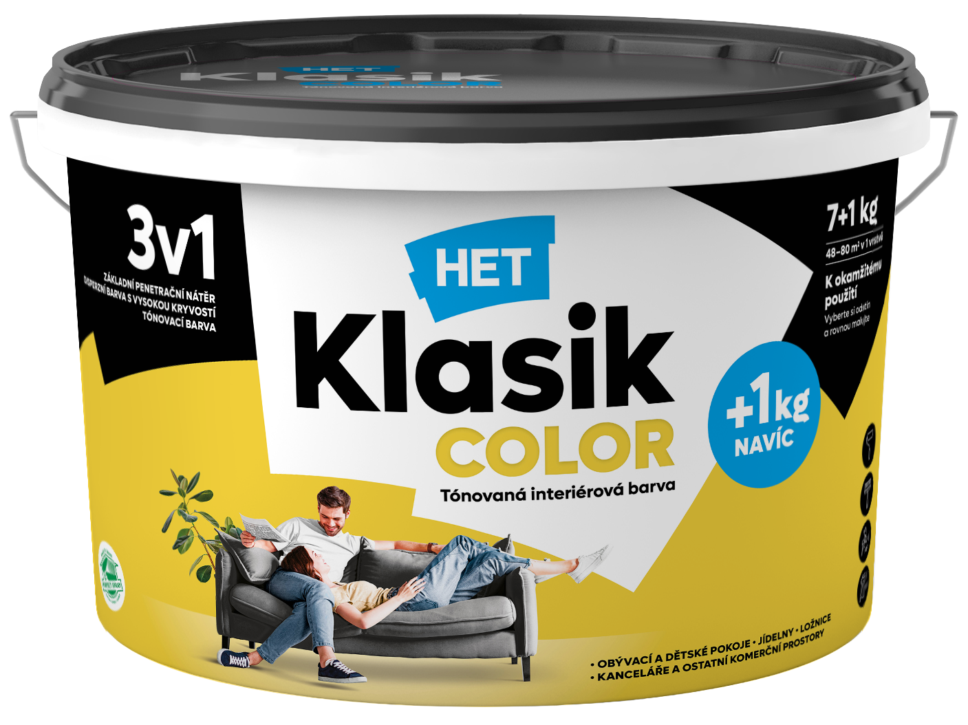 Het Klasik Color 0618 žltý sýty 7kg+1kg