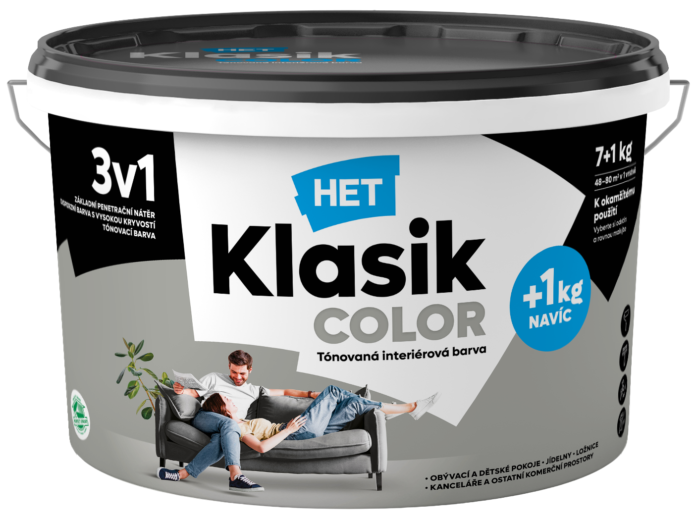 Het Klasik Color 0147 sivý 7kg+1kg