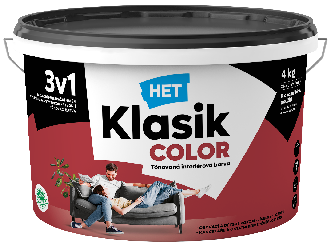 Het Klasik Color 0897 vínový 4kg