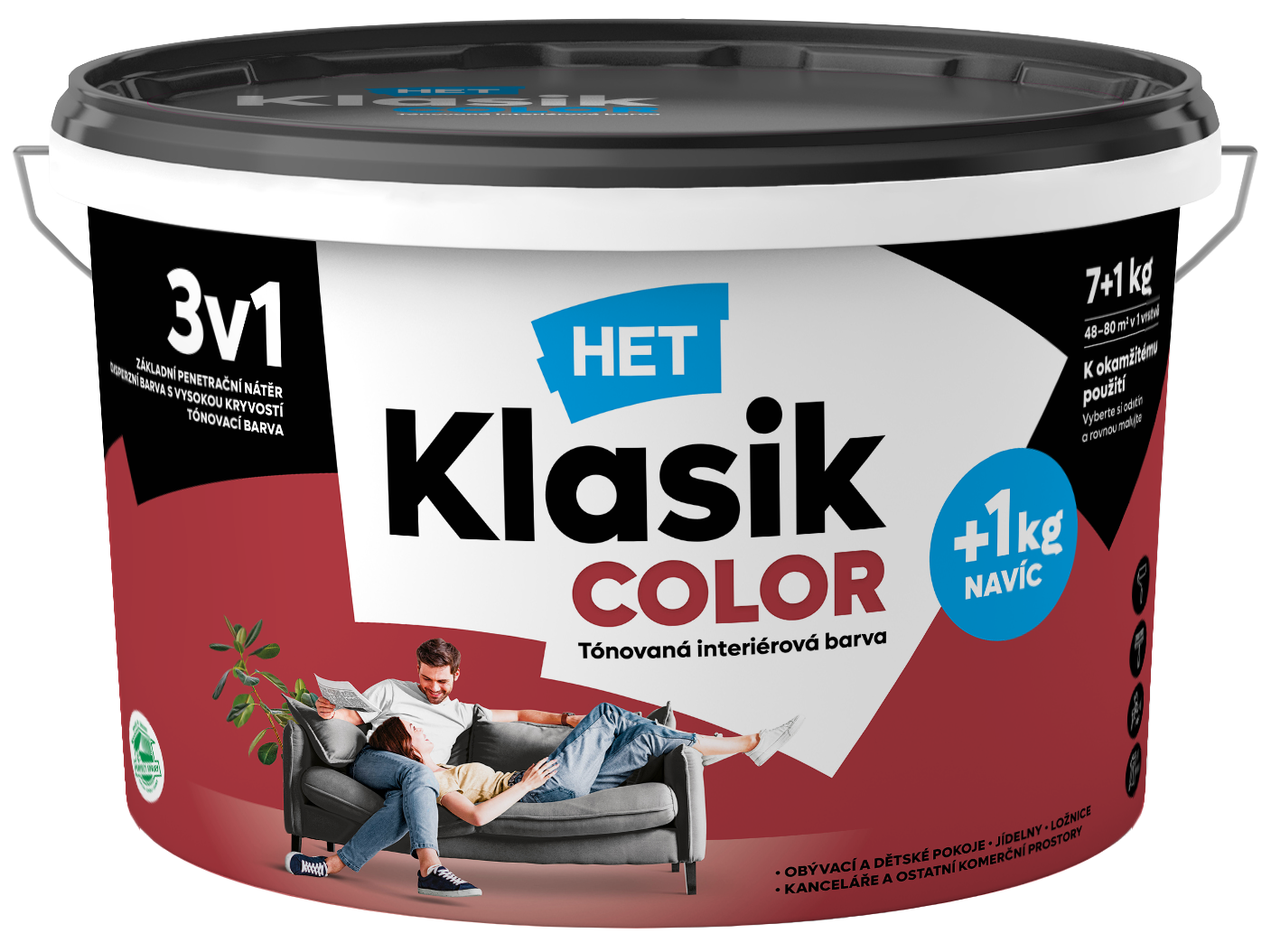 Het Klasik Color 0897 vínový 7kg+1kg