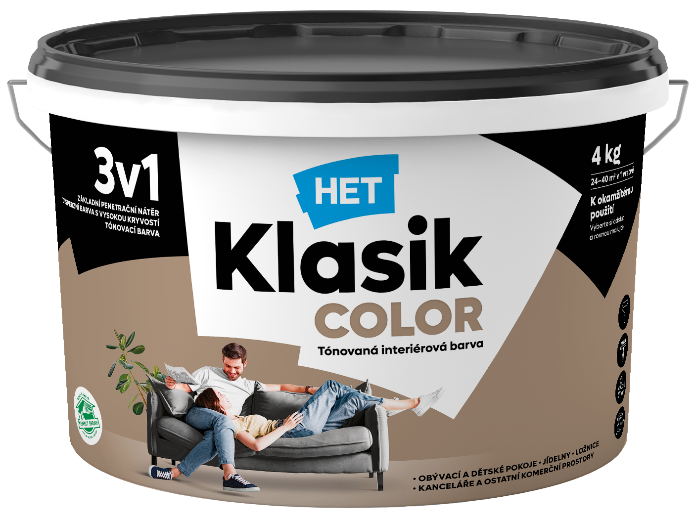Het Klasik Color 0257 hnedý orechový 4kg