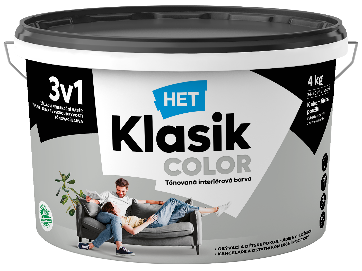 Het Klasik Color 0117 sivý platinový 4kg