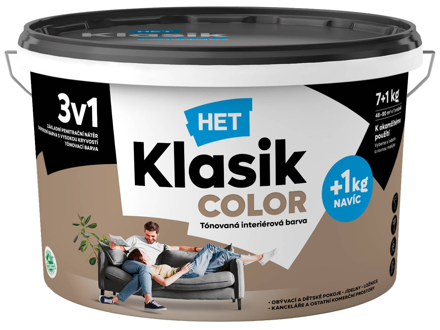 Het Klasik Color 0257 hnedý orechový 7kg+1kg