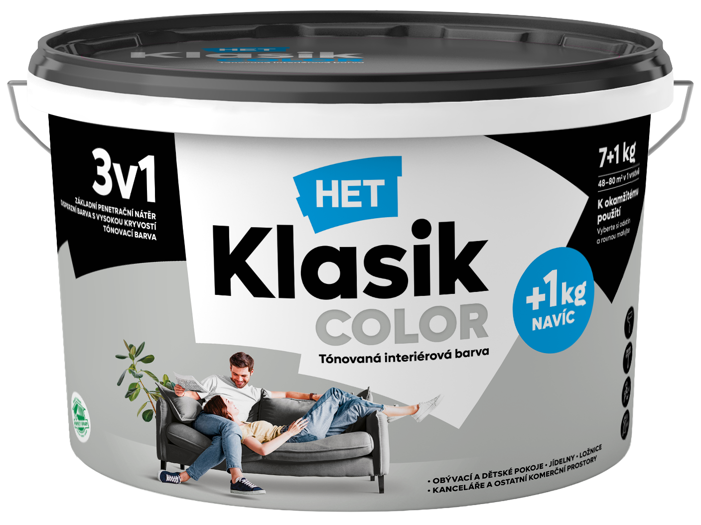 Het Klasik Color 0117 sivý platinový 7kg+1kg